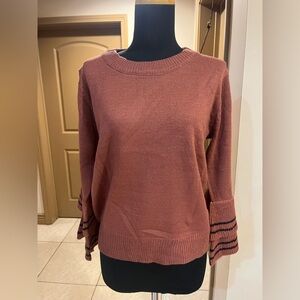 Mine Women's Terracotta Sweater with Flared Sleeves